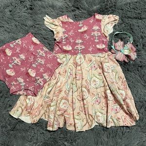 Handmade Boutique Tea Party dress 2/3